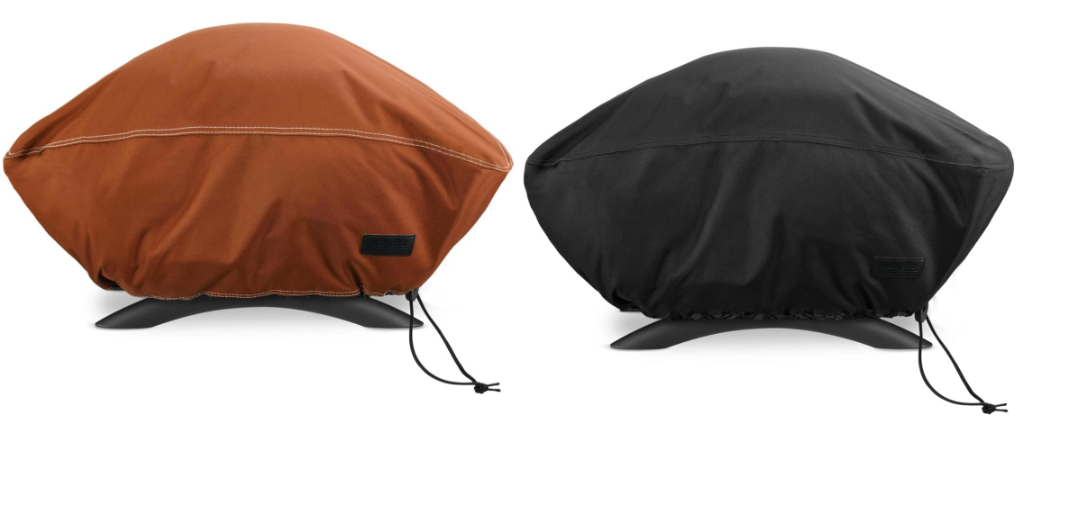 NettyPro Grill Cover for Small Q Series Grills, Waterproof Heavy Duty Portable Grill Cover for Q 1400/1000/2000/200/2400 Series and Baby Q Gas Grill, Brown and Black optional