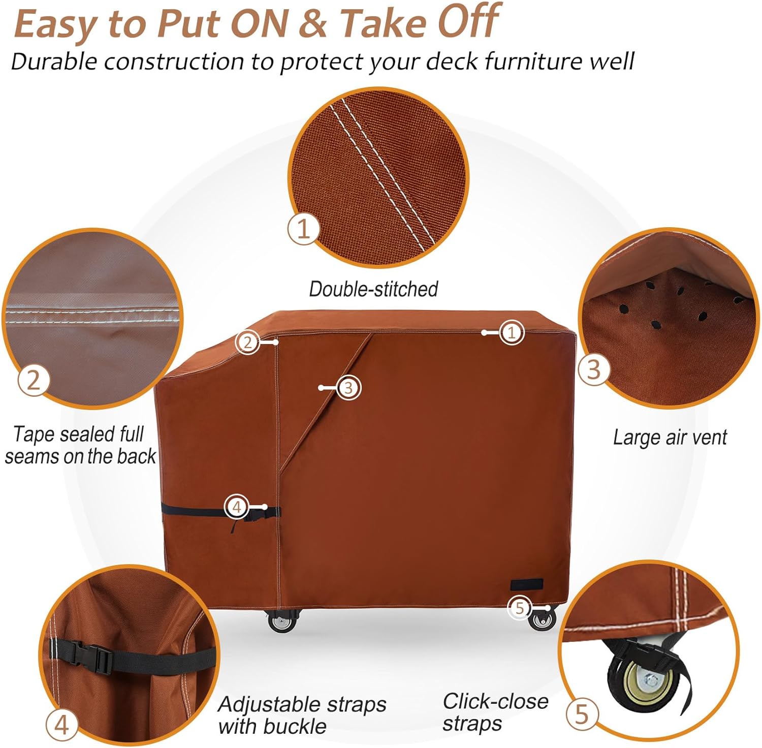 NettyPro Griddle Cover for Blackstone 28" Griddle with Single Shelf, Waterproof Heavy Duty 2 Burner Flat Top Gas Grill Cover for Blackstone 28"L x 24"W x 28"H Griddle Station Camping, Brown and Black optional