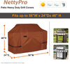 NettyPro Waterproof Heavy Duty BBQ Grill Cover 3-6 Burner Gas Barbecue Grill Cover,Fadeproof & UV Resistant, Barbecue Gas Grill Cover for Weber, Char-Broil, Brinkmann, Jenn Air, Nexgrill Grills and More, 52" 56“ 60” 68" 70“ Inch optional,Brown color