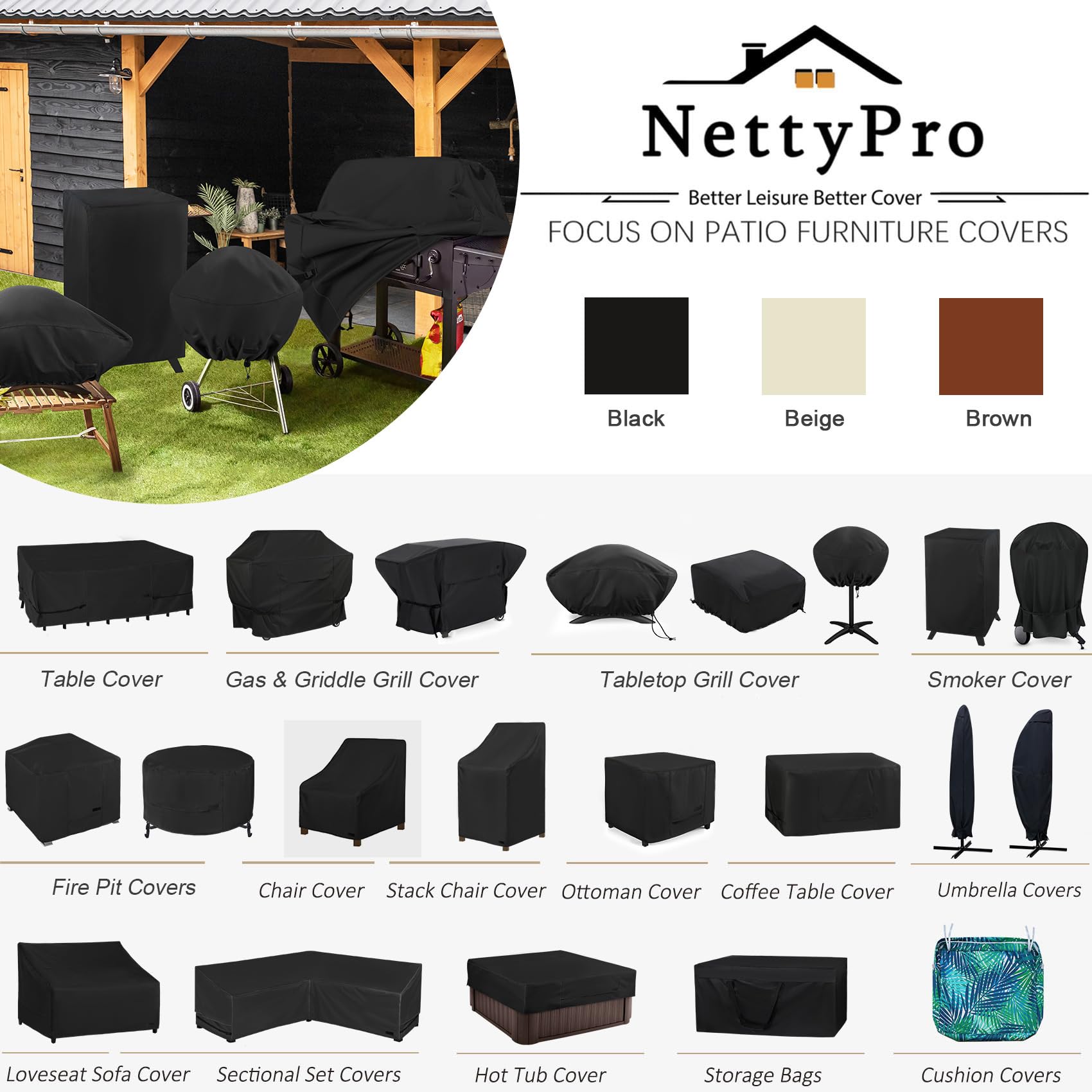 NettyPro Waterproof Heavy Duty Griddle Cover
