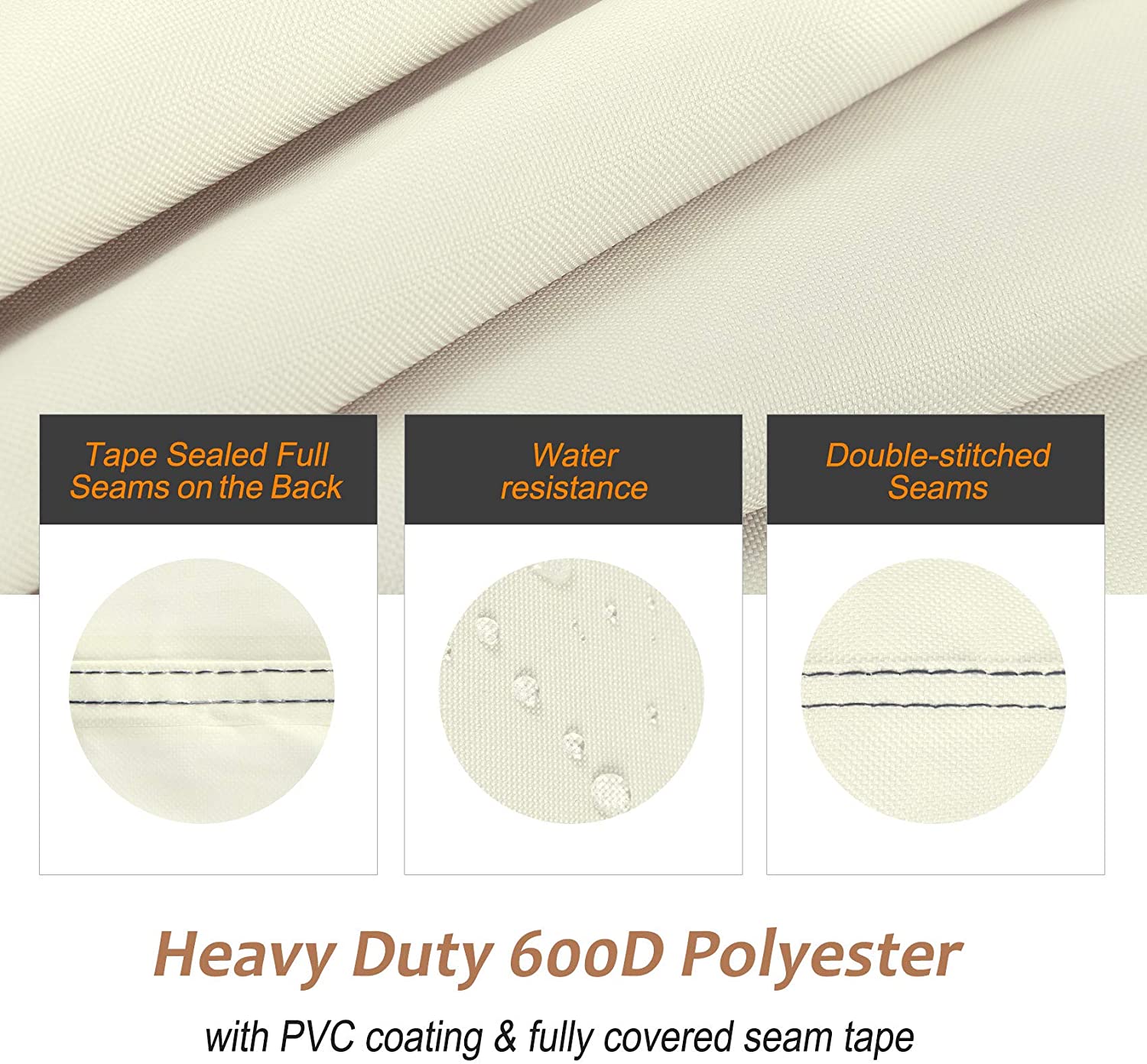 NettyPro Waterproof Heavy Duty BBQ Grill Cover 52" 56“ 60” 64" 68“ Inch 3-6 Burner Gas Barbecue Grill Cover, Fits Weber Char-Broil Nexgrill Brinkmann Grills and More, Beige color, 52W | 56W | 60W | 64W | 70W X24D X46H optional