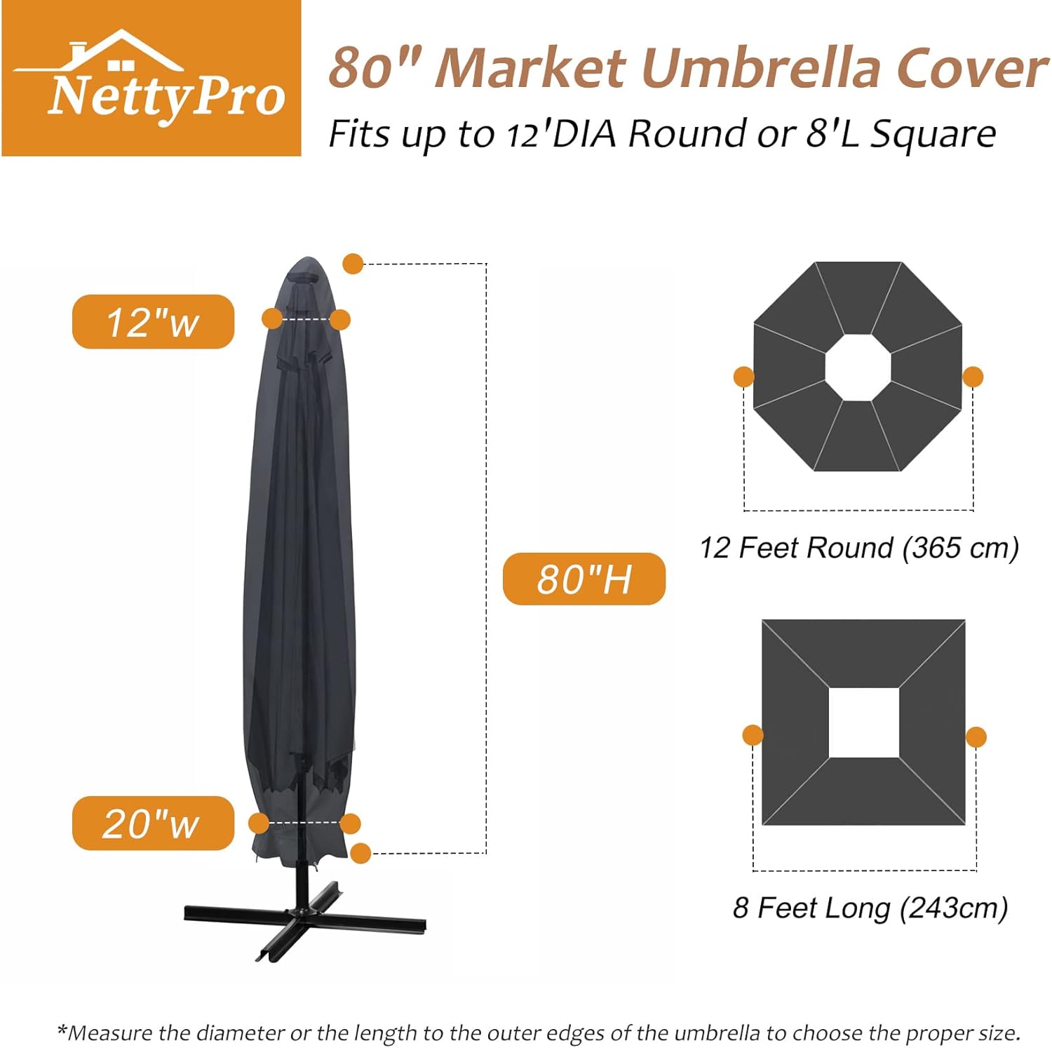NettyPro Umbrella Cover for 10ft to 12ft Outdoor Umbrellas, Waterproof – NETTY PRO NettyPro Umbrella Cover for 10ft to 12ft Outdoor Umbrellas, Waterproof – NETTY PRO