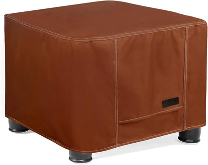 NettyPro Waterproof Patio Ottoman Cover Square Outdoor Furniture Side Table Cover, 20L x 20W x 18H, 24L x 24W x 20H ,28L x 28W x 20H,32L x 32W x 18H inch, Brown color