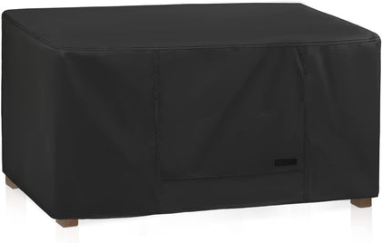 NettyPro Waterproof Heavy Duty Outdoor Patio Coffee Table Cover Rectangular 36W x 20D x 18H | 42W x 23D x 18H | 48W x 26D x 18H Inch, Black color