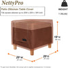 NettyPro Waterproof Patio Ottoman Cover Square Outdoor Furniture Side Table Cover, 20L x 20W x 18H, 24L x 24W x 20H ,28L x 28W x 20H,32L x 32W x 18H inch, Brown color