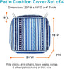 NettyPro Outdoor Cushion Slipcovers Waterproof 4 Pack Patio Chair Seat Cushion Covers with Zipper and Tie, 20x18x4 Inch, 22x20x4 Inch, 24x24x4 Inch, Replacement Cover Only, Stripes Blue