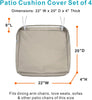 NettyPro Outdoor Cushion Covers Replacement Set 4 Water Repellent UV Resistant Patio Chair Seat Cushion Slipcover with Zipper and Tie,different dimension optional, 20x18x4 Inch, 22x20x4 Inch, 24x22x4 Inch, 24x24x4 Inch, Khaki