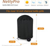 NettyPro Grill Cover for Charcoal Kettle Grill 22 inch, Heavy Duty Waterproof Outdoor Round Smoker Cover, Fade and UV Resistant Small BBQ Grill Cover, 27" W x 25" D x 35" H, Black