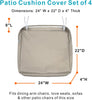 NettyPro Outdoor Cushion Covers Replacement Set 4 Water Repellent UV Resistant Patio Chair Seat Cushion Slipcover with Zipper and Tie,different dimension optional, 20x18x4 Inch, 22x20x4 Inch, 24x22x4 Inch, 24x24x4 Inch, Khaki