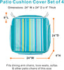 NettyPro Outdoor Cushion Slipcovers Waterproof 4 Pack Patio Chair Seat Cushion Covers with Zipper and Tie, 20x18x4 Inch, 22x20x4 Inch, 24x24x4 Inch, Replacement Cover Only, Stripes Turquoise