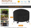 NettyPro Fire Pit Cover Round Fade Resiatant Waterproof 600D Outdoor Patio Firepit Cover for Small Fireplace Fire Bowl Solo Stove Bonfire Yukon, 28 x 18 Inchs, Black