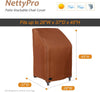 NettyPro Outdoor Dining Chair Covers, 26" 30" 34" 2pack a set Standard Waterproof Patio Chair Covers , Brown color，26W x28D x28H | 30W x33D x34H | 34W x37D x36H inch optional