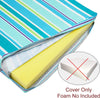 NettyPro Outdoor Patio Chaise Lounge Chair Cushion Covers with Zipper and Tie, Water Repellent UV Resistant, 72 x 22 x 3 Inch, Replacement Slip Cover Only, Stripes Turquoise