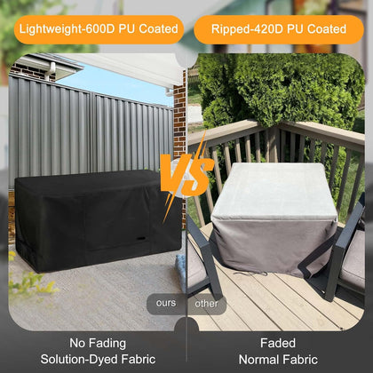 NettyPro Deck Box Cover, Outdoor Patio Waterproof Storage Box Bench Cover for Rectangular 150-230 Gallon Resin Large Deck Box,46 x 24 x 22,57 x 28 x 24, 60 x 25 x 26, 62 x 30 x 28 inch, Black color