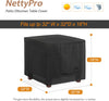 NettyPro Waterproof Patio Ottoman Cover Square Outdoor Furniture Side Table Cover, 20L x 20W x 18H, 24L x 24W x 20H ,28L x 28W x 20H,32L x 32W x 18H inch, Black color