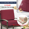 NettyPro Outdoor Cushion Covers Replacement Set 4 Water Repellent UV Resistant Patio Chair Seat Cushion Slipcover with Zipper and Tie,different dimension optional, 20x18x4 Inch, 22x20x4 Inch, 24x22x4 Inch, 24x24x4 Inch, Burgundy