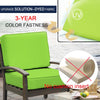 NettyPro Outdoor Cushion Covers Replacement Set 4 Water Repellent UV Resistant Patio Chair Seat Cushion Slipcover with Zipper and Tie,different dimension optional, 20x18x4 Inch, 22x20x4 Inch, 24x22x4 Inch, 24x24x4 Inch, Green