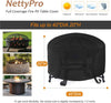 NettyPro Fire Pit Cover Round Fade Resiatant Waterproof 600D Outdoor Patio Firepit Cover for Small Fireplace Fire Bowl Solo Stove Bonfire Yukon, 28 x 18 Inchs, Black