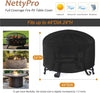 NettyPro Fire Pit Cover Round Fade Resiatant Waterproof 600D Outdoor Patio Firepit Cover for Small Fireplace Fire Bowl Solo Stove Bonfire Yukon, 28 x 18 Inchs, Black