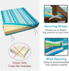 NettyPro Outdoor Cushion Slipcovers Waterproof 4 Pack Patio Chair Seat Cushion Covers with Zipper and Tie, 20x18x4 Inch, 22x20x4 Inch, 24x24x4 Inch, Replacement Cover Only, Stripes Turquoise