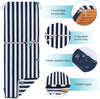 NettyPro Outdoor Patio Chaise Lounge Chair Cushion Covers with Zipper and Tie, Water Repellent UV Resistant, 72 x 22 x 3 Inch, 80 x 26 x 3 Inch, Replacement Cover Only, Stripes Navy Blue and White