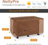 NettyPro Rectangular Fire Pit Table Cover 42" 48" 54" 58" Waterproof Heavy Duty Outdoor Patio Firepit Cover Rectangle, Brown color,42"W x 28"D x 24"H |  48"W x 28"D x 24"H | 54"W x 28"D x 24"H | 58"W x 30"D x 26"H optional