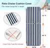 NettyPro Outdoor Patio Chaise Lounge Chair Cushion Covers with Zipper and Tie, Water Repellent UV Resistant, 72 x 22 x 3 Inch, 80 x 26 x 3 Inch, Replacement Cover Only, Stripes Navy Blue and White