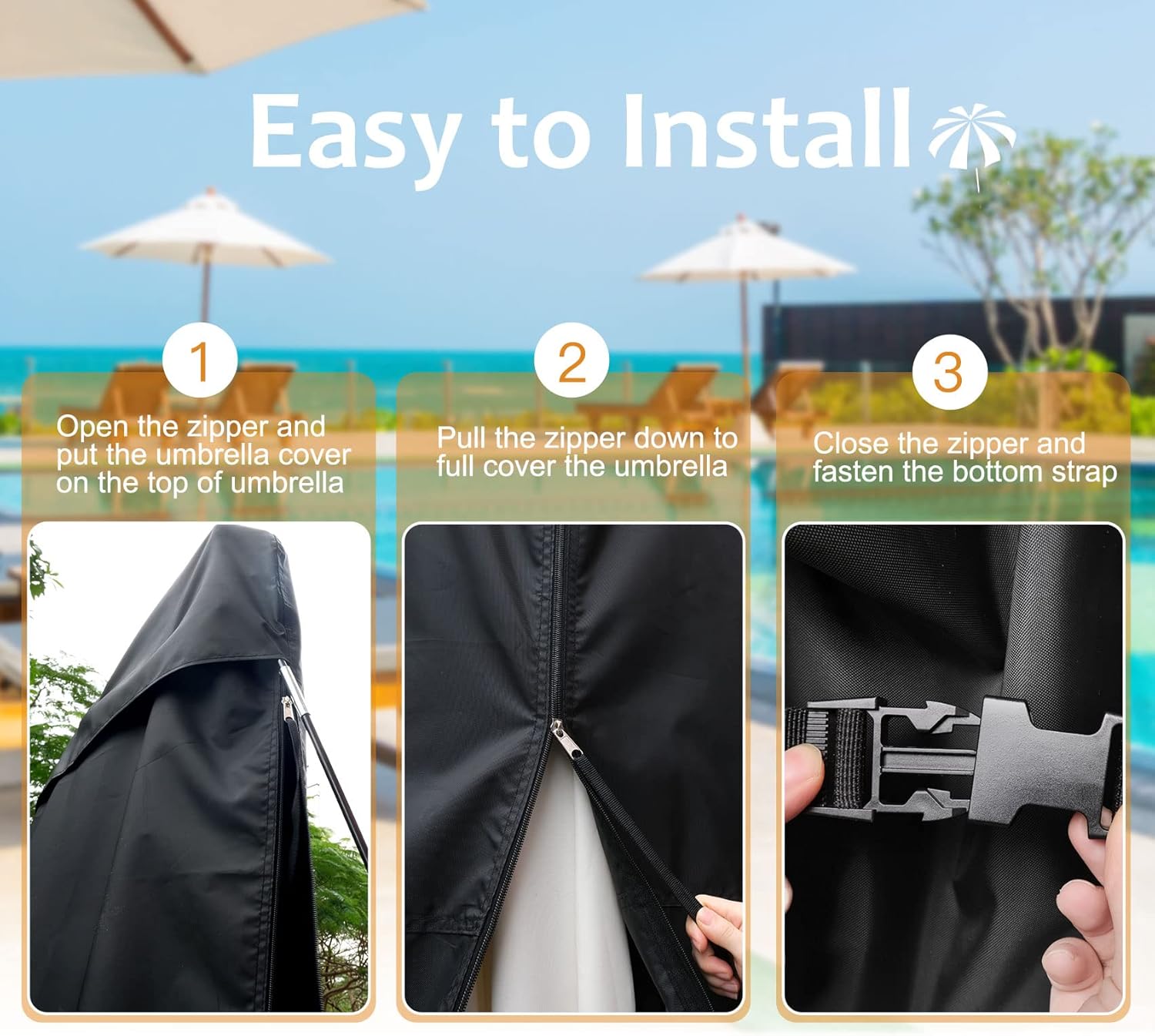 12 ft patio umbrella cover NettyPro Umbrella Cover for 10ft to 12ft Outdoor Umbrellas, Waterproof – NETTY PRO
