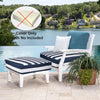 NettyPro Outdoor Cushion Slipcovers Waterproof 4 Pack Patio Chair Seat Cushion Covers with Zipper and Tie, 20x18x4 Inch, 22x20x4 Inch, 24x24x4 Inch, Replacement Cover Only, Stripes Navy Blue and White