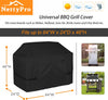 NettyPro Grill Cover Heavy Duty Waterproof, Fadeproof & UV Resistant, Barbecue Gas Grill Cover for Weber, Char-Broil, Brinkmann, Jenn Air, Nexgrill Grills and More, 44" 48" 52" 56" 60" 64" 70" 72" Inch optional,Black color