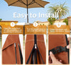 NettyPro Patio Outdoor Umbrella Cover for 7.5 to 14FT Offset Umbrella, Fade Resistant Waterproof Patio Cantilever Parasol Banana Umbrellas Cover with Zipper and Rod, Brown