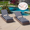 NettyPro Outdoor Patio Chaise Lounge Chair Cushion Covers with Zipper and Tie, Water Repellent UV Resistant, 72 x 22 x 3 Inch, 80 x 26 x 3 Inch, Replacement Cover Only, Stripes Navy Blue and White