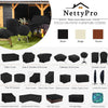 NettyPro Patio Furniture Sofa Cover Waterproof Heavy Duty Outdoor Couch Cover 2 Seater and 3 Seater,54" Wx 32" Dx 35" H, 58" Wx 37" Dx 35" H, 66" Wx 38" Dx 35" H,  79" Wx 38" Dx 35" H, 88" Wx 38" Dx 35" H, Black color