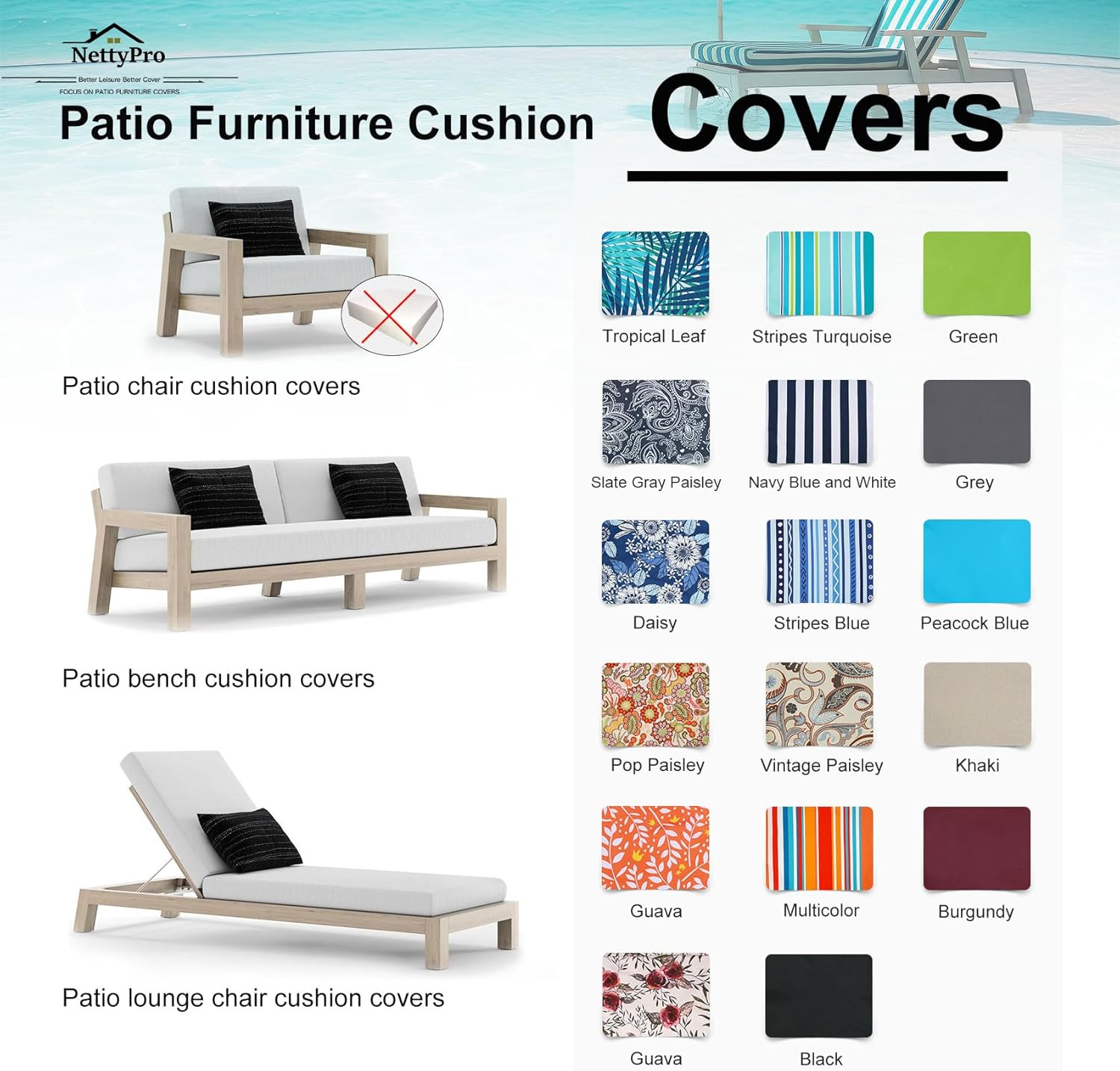 Patio Chair Lounge Foam Replacement Replacement Cushion Canadian