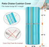 NettyPro Outdoor Patio Chaise Lounge Chair Cushion Covers with Zipper and Tie, Water Repellent UV Resistant, 72 x 22 x 3 Inch, Replacement Slip Cover Only, Stripes Turquoise