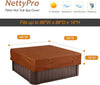 NettyPro Hot Tub Cover Protector 96 x 96 inch Waterproof Outdoor SPA Cover Cap for Square Hot Tub, Brown