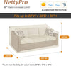 NettyPro Outdoor Sofa Cover Waterproof 2 seater and 3 Seater Patio Couch Cover, Patio Furniture Deep Lounge Sofa Covers with Air Vent and Handle,58"W x 37"D x 35"H, 79"W x 38"D x 35"H, 88"W x 38"D x 35"H, Beige