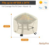 NettyPro Outdoor Firepit Cover Round 26" 32" 36" 40" 44" 50"Waterproof Patio Fireplace Bowl Cover All Weather Protection, Beige color,26D X16H | 32D X18H | 36D X20H | 40D X20H | 44D X24H  | 50D X24H Optional