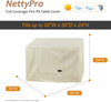 NettyPro Firepit Table Cover Square 28" 32" 36" 40" 44" 50" inch Waterproof Outdoor Patio Fireplace Cover All Weather Protection, 28L x 28W | 32L x 32W  | 36L x 36W  | 40L x 40W  | 44L x 44W  | 50L x 50W optional, Beige color