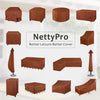 NettyPro Firepit Table Cover Square 28" 32" 36" 40" 44" 50" inch Waterproof Outdoor Patio Fireplace Cover All Weather Protection, 28L x 28W | 32L x 32W  | 36L x 36W  | 40L x 40W  | 44L x 44W  | 50L x 50W optional, Brown color