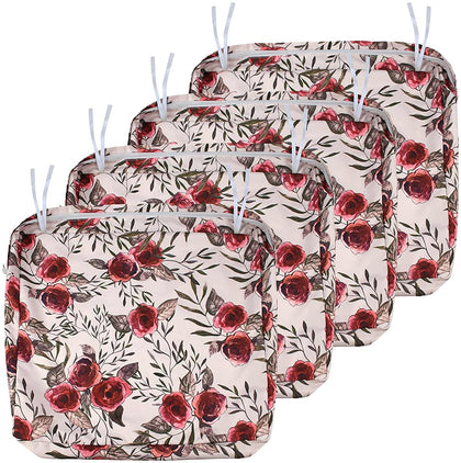 NettyPro Outdoor Chair Seat Cushion Covers 4 Pack a set,rose cover 20