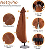 NettyPro Waterproof Umbrella Cover Outdoor Patio Offset Banana Umbrella Cover All Weather Protection, Fits Cantilever Offset Umbrella Up to 13 Feet, Brown