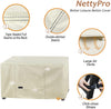 NettyPro Firepit Table Cover Square 28" 32" 36" 40" 44" 50" inch Waterproof Outdoor Patio Fireplace Cover All Weather Protection, 28L x 28W | 32L x 32W  | 36L x 36W  | 40L x 40W  | 44L x 44W  | 50L x 50W optional, Beige color