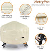 NettyPro Outdoor Firepit Cover Round 26" 32" 36" 40" 44" 50"Waterproof Patio Fireplace Bowl Cover All Weather Protection, Beige color,26D X16H | 32D X18H | 36D X20H | 40D X20H | 44D X24H  | 50D X24H Optional