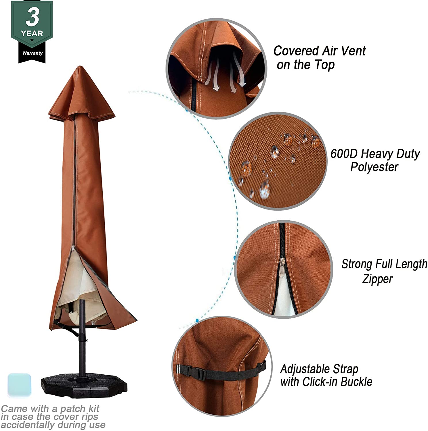 NettyPro Umbrella Cover Outdoor Patio Waterproof Market Umbrella Cover – NETTY PRO
