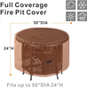 NettyPro Outdoor Firepit Cover Round 26" 32" 36" 40" 44" Waterproof Patio Fireplace Bowl Cover All Weather Protection, Brown color,26D X16H | 32D X18H | 36D X20H | 40D X20H | 44D X24H  | 50D X24H  Optional