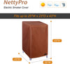 NettyPro Electric Smoker Cover 19" 32" 40" Inch Waterproof Heavy Duty Outdoor Patio Square Grill Smoker Cover，Brown color,Small,medium optional