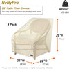 NettyPro Outdoor Dining Chair Covers, 26" 30" 34" 4pack a set Standard Waterproof Patio Chair Covers , Beige color，26W x28D x28H | 30W x33D x34H | 34W x37D x36H inch optional