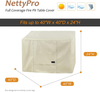 NettyPro Firepit Table Cover Square 28" 32" 36" 40" 44" 50" inch Waterproof Outdoor Patio Fireplace Cover All Weather Protection, 28L x 28W | 32L x 32W  | 36L x 36W  | 40L x 40W  | 44L x 44W  | 50L x 50W optional, Beige color